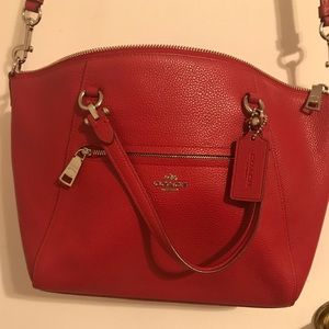 COACH prairie satchel True Red/Silver